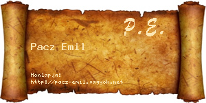 Pacz Emil névjegykártya